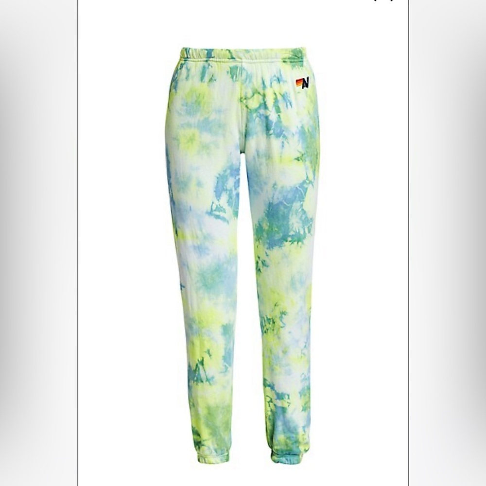 Aviator Nation Yellow and Blue Tie Sye Sweatpants